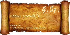 Gaebl Szovát névjegykártya